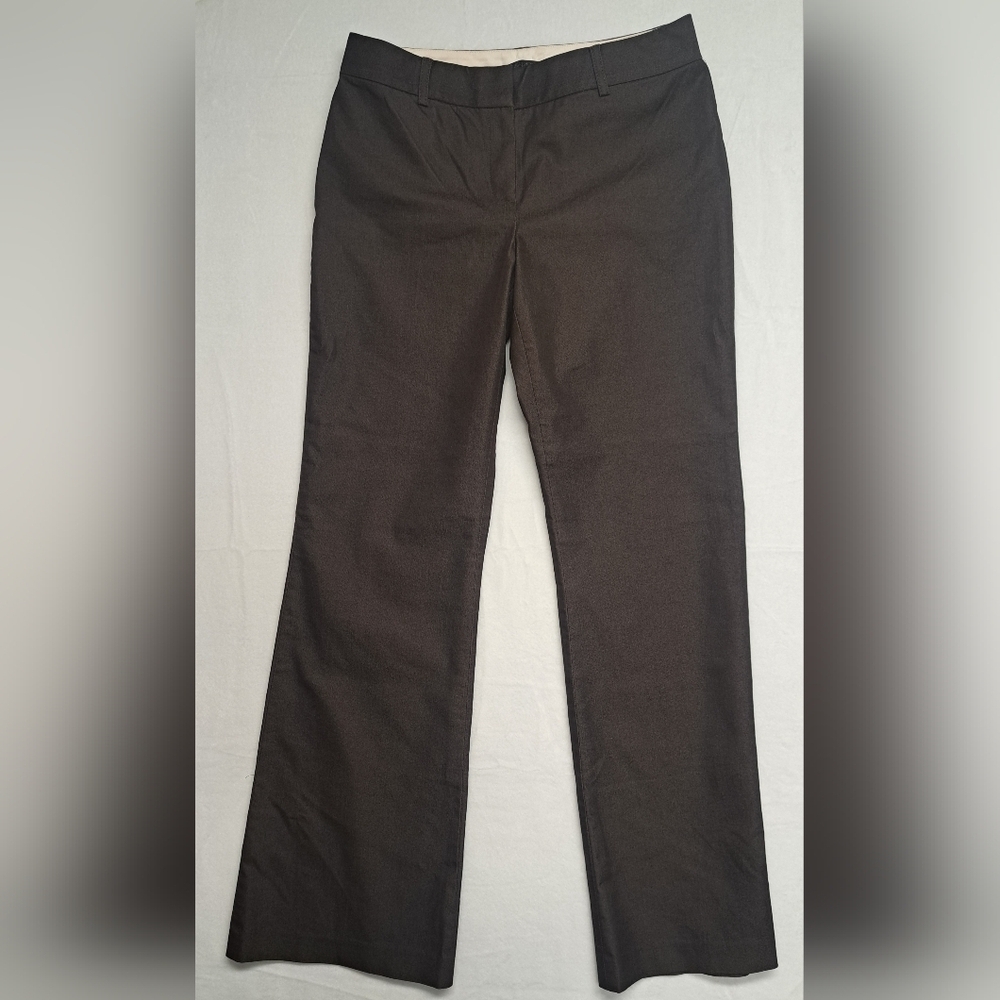 Tahari 6 Trouser Dress Pants Brown Zipper Fly Clip And Button Closure